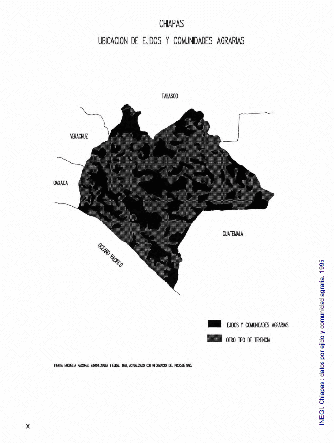 Ubicacion de Ejidos y Comunidades Agrarian